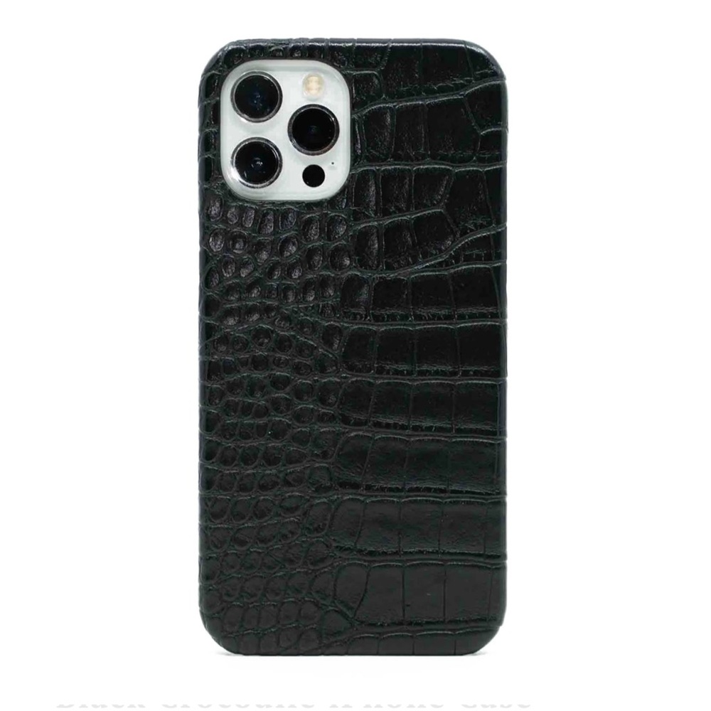 NEW UNIQFIND 15 PRO Black Crocodile Pattern iPhone Case